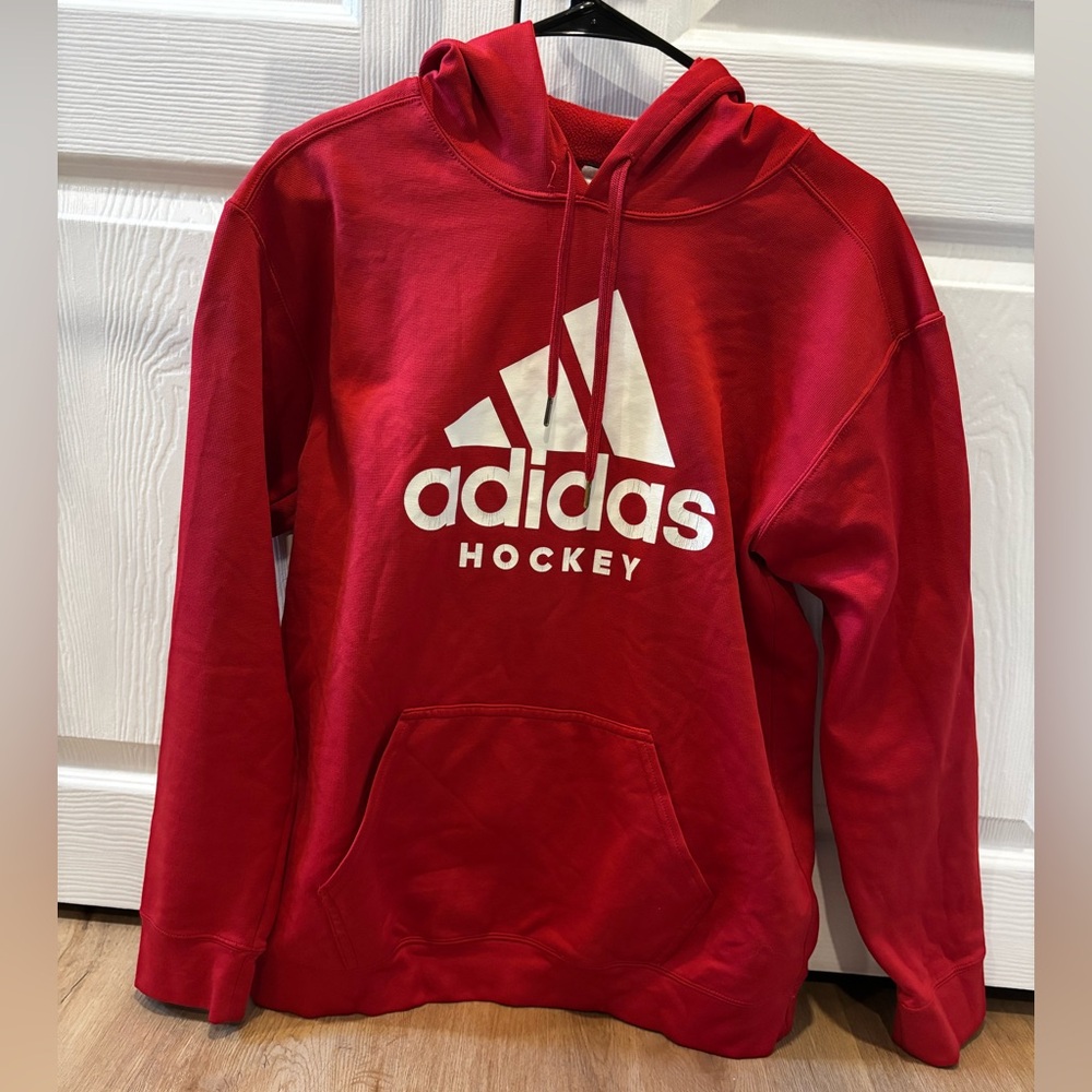 Adidas Red Hockey Pullover Hoodie